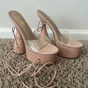 Fashion Nova Strappy Platform Heels